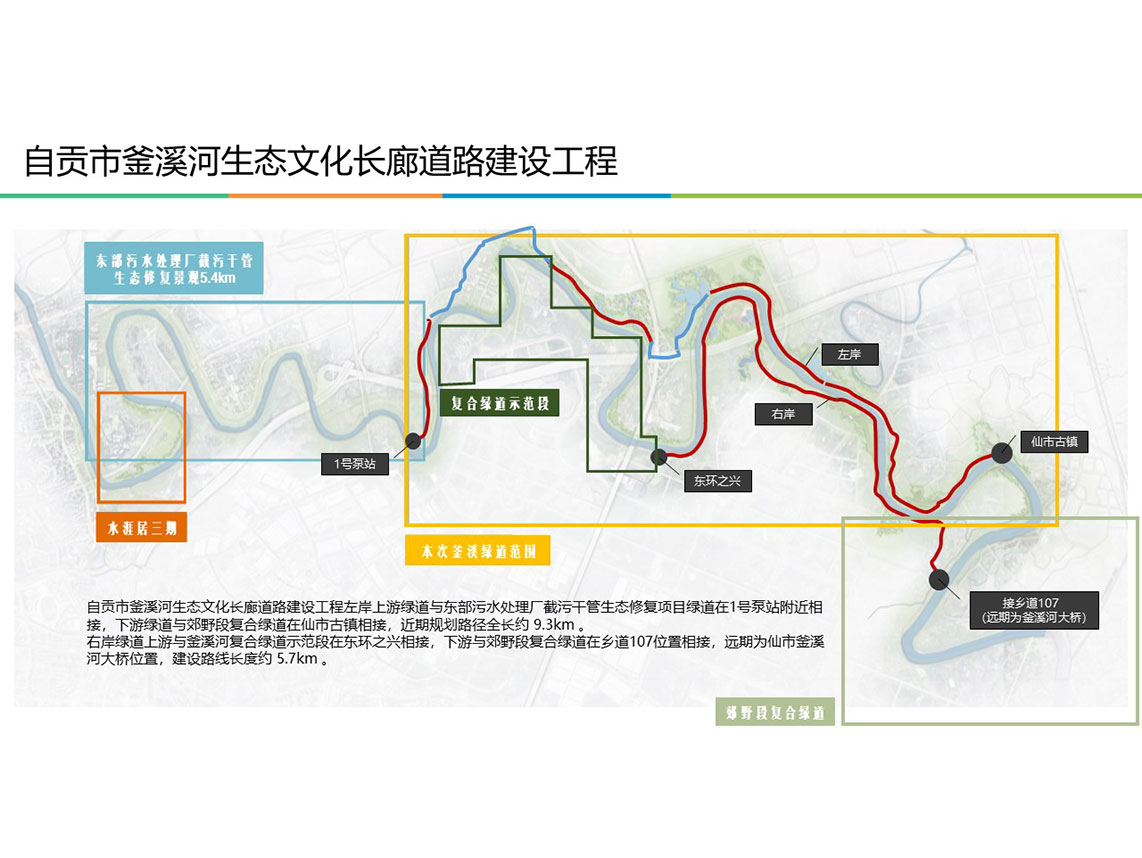 自贡市釜溪河生态文化长廊道路建设工程